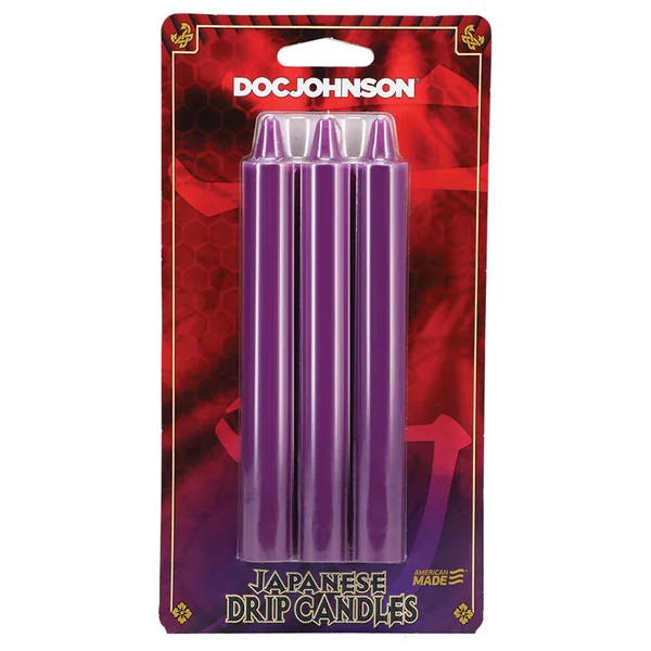 Japanese Drip Candles - 3 Pack Purple