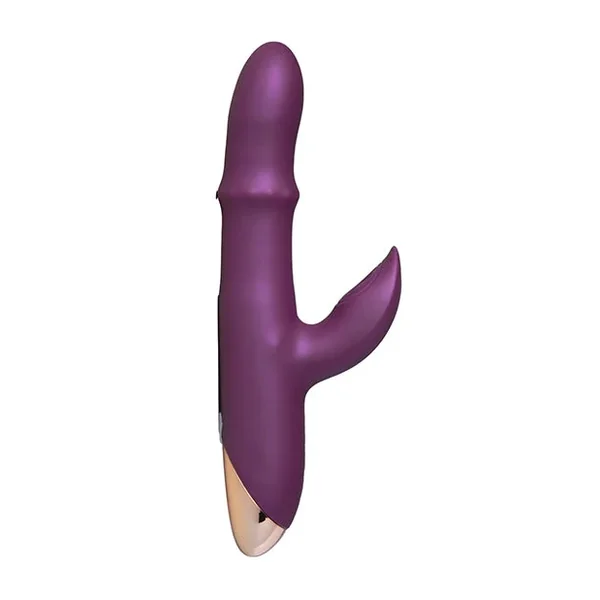 Jesslyn Tapping Clit Stimulator G-Spot Vibrator with Sliding Beads Ring – Purple