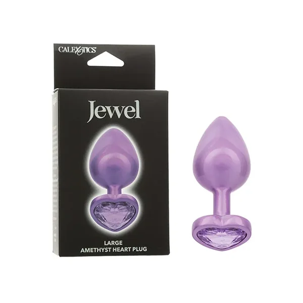 Jewel Amethyst Heart Butt Plug – Large, Purple