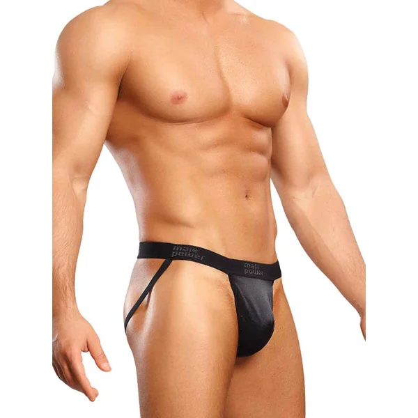 JOCK SATIN LYCRA BLACK SMALL/ MEDIUM