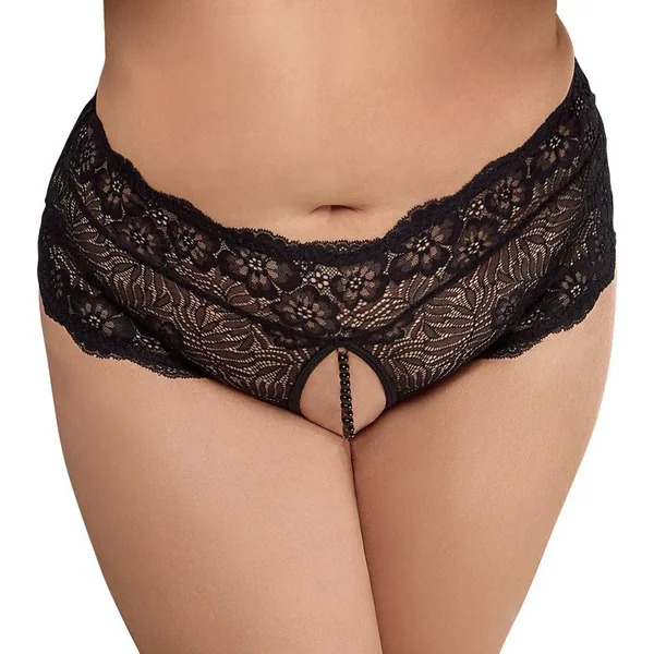 JSY Crotchless Pearl Lace Boyleg Panty