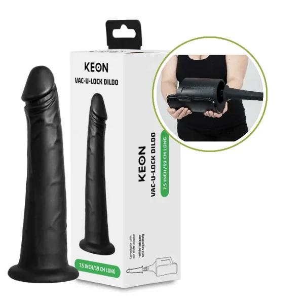 Kiiroo Keon Vacuum Lock Accessory Silicone G-Spot Dildo – Black