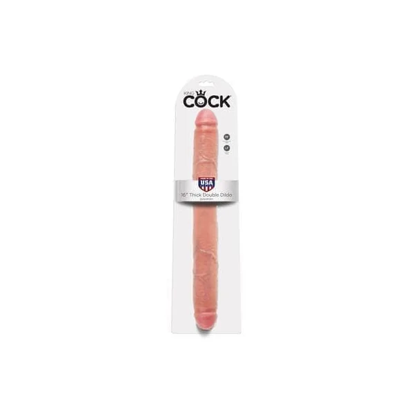 King Cock 16 Inch Thick Double Dildo - Flesh
