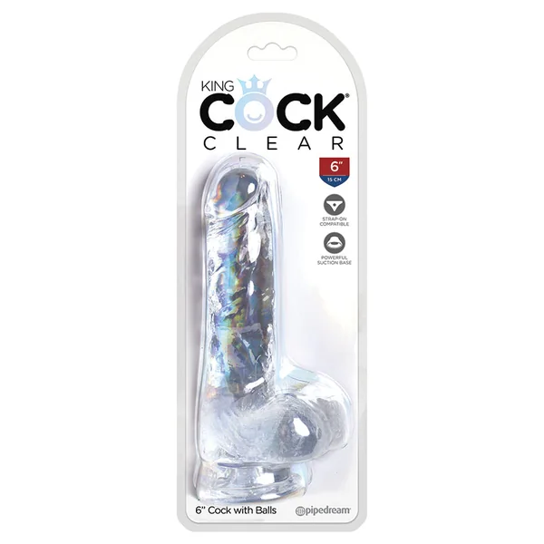 King Cock Clear 6" Cock with Balls