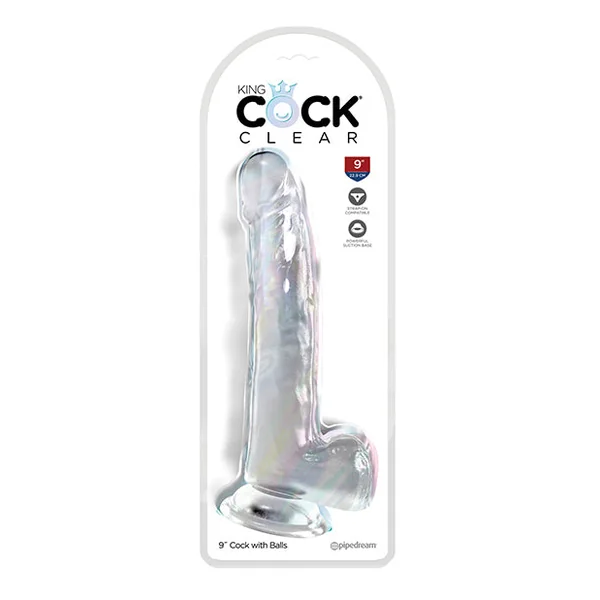 King Cock Clear 9" Cock W/balls - Clear