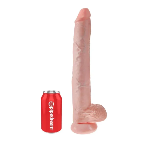 King Cock Dildo with Balls 14in – Vanilla