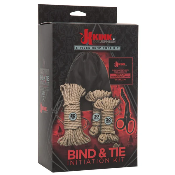Kink Bind & Tie Initiation Hemp Rope Kit - 5 Pc Kit