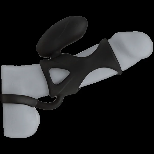 KINK CAGED SILICONE COCK CAGE VIBRATING BLACK