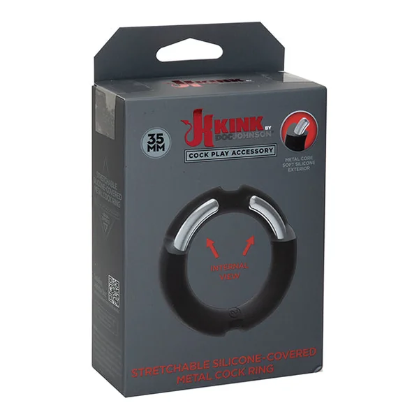 Kink Hybrid Silicone Covered Metal Cock Ring