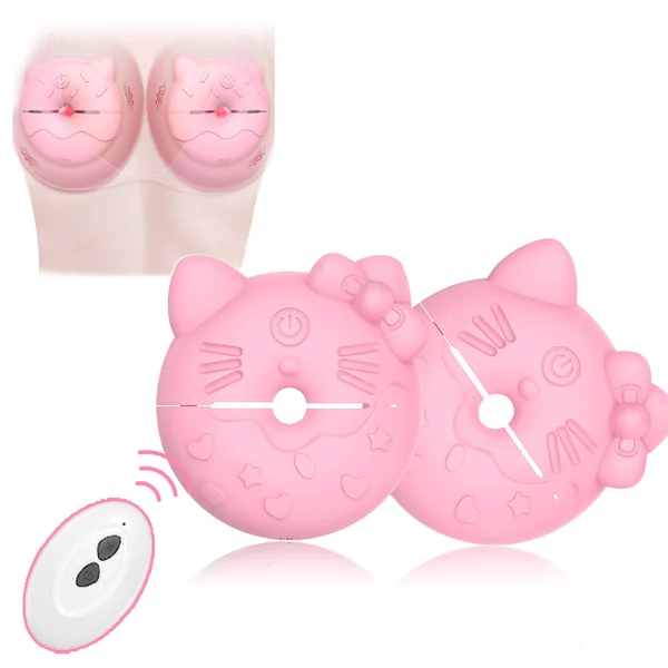 Kitty Cat Nipple Clamp Vibrators Breast Massager with Remote Control