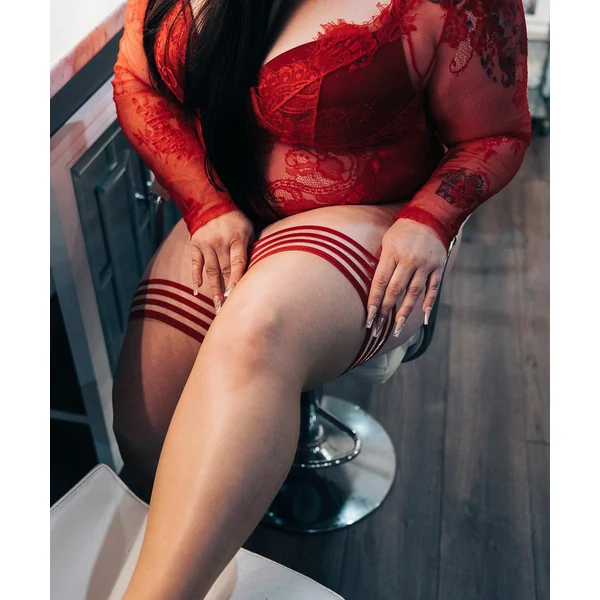 Kix'ies Whitney Cuban Nude With Red Seam Thigh High