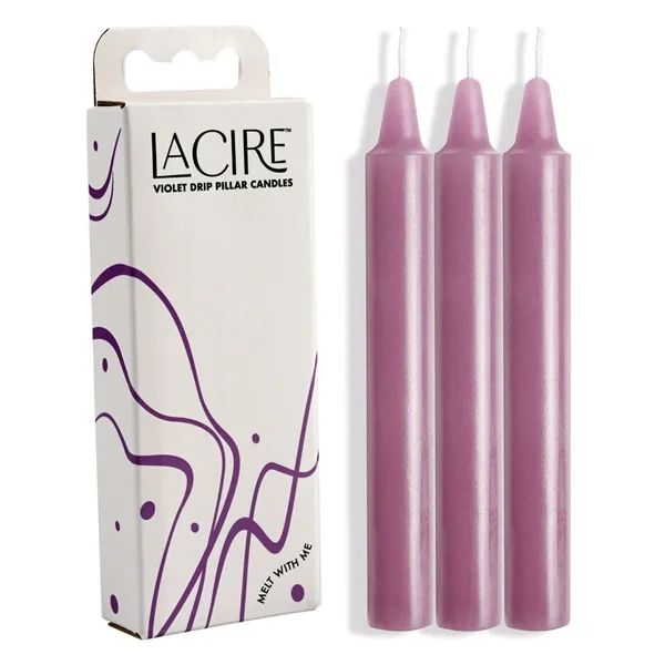 LaCire Drip Pillar Candles – Violet-(ss05207)