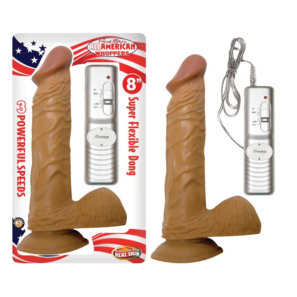 LATIN AMERICAN WHOPPERS 8IN VIBRATING DONG W/BALLS