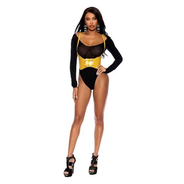 Leather Harness w/Adjustable Buckle Straps and Front Velcro Buckle Closure – Yellow