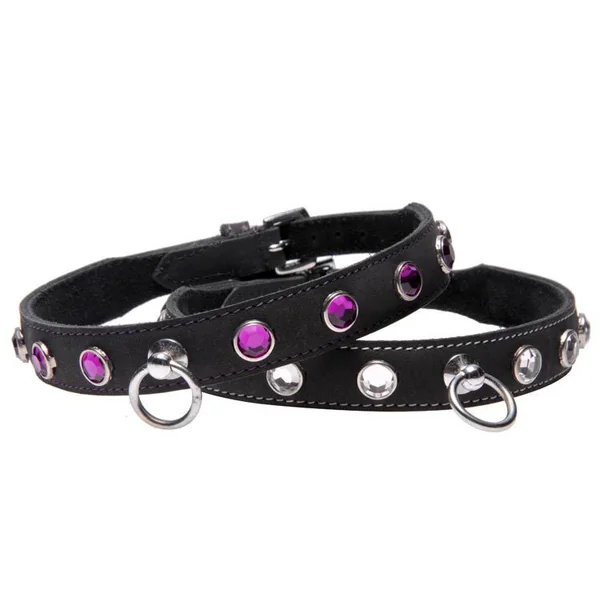 Leather Rhinestone Collar