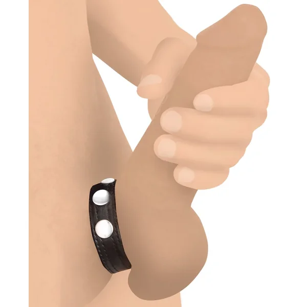 Leather Speed Snap Cock Ring – Black