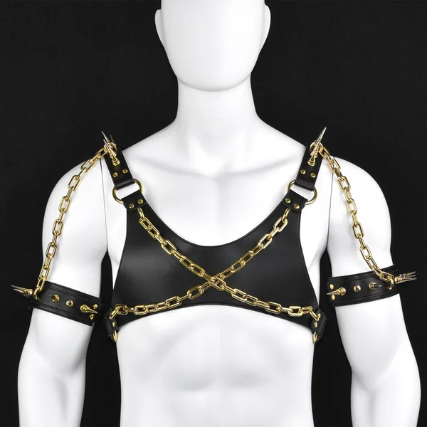 Leather Top Bettie Bondage Corset - Strap-on Male Training BDSM Toy