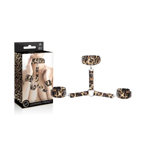LEOPARD FRENZY COLLAR WITH HAND CUFFS