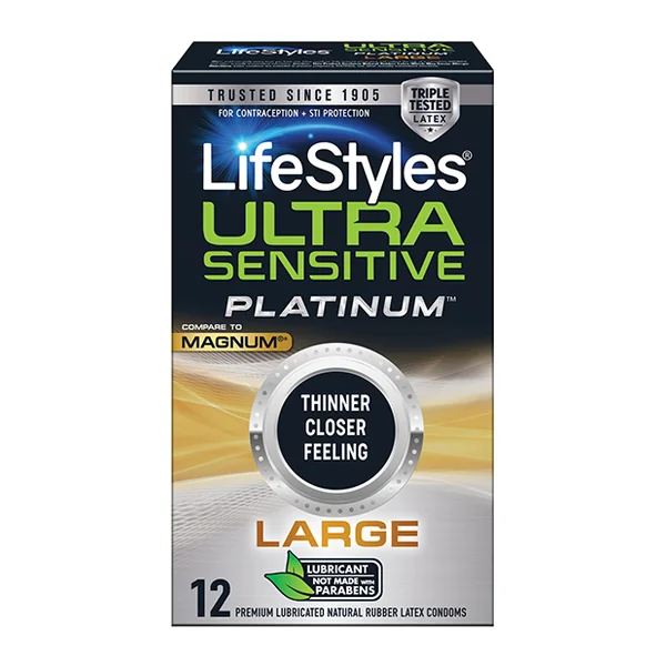 LIFESTYLES ULTRA SENSITIVE PLATINUM LARGE 12 PK