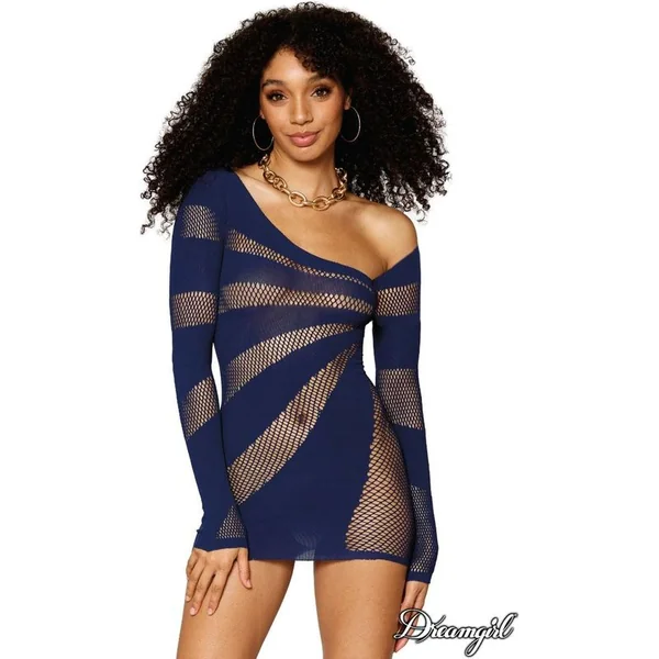 Lingerie Dreamgirl - Asymmetrical net babydoll - 12922