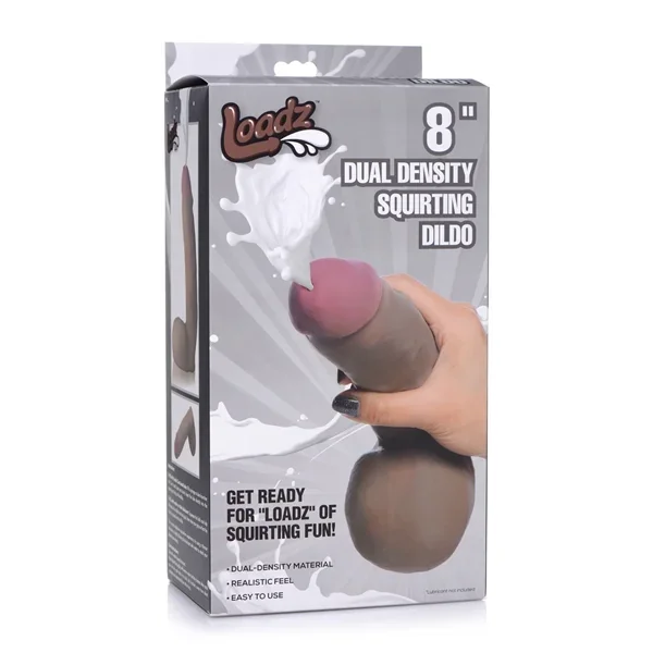 Loadz 8″”Dual Density Squirting Dildo – Dark