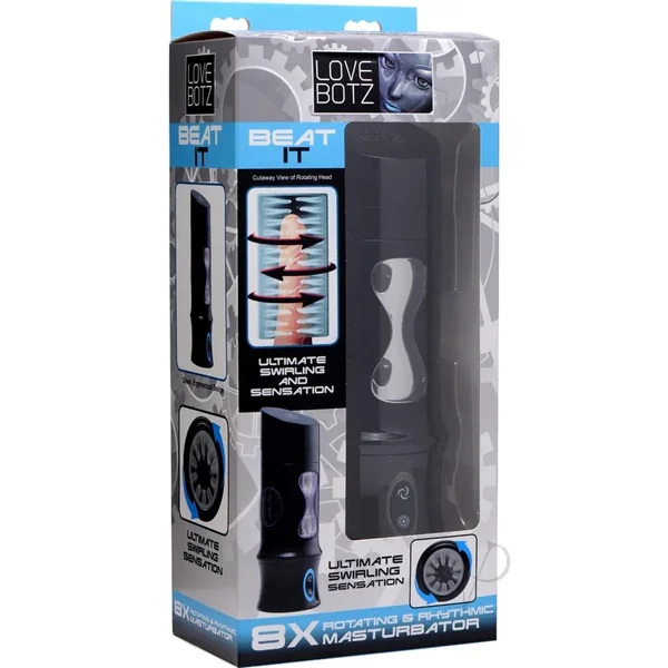 Love Botz Beat It 8x Rotating And Rhythmic Automatic Masturbator Black