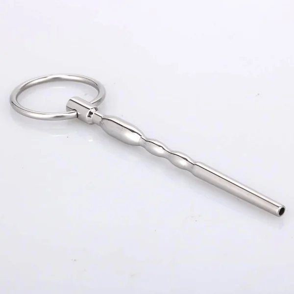 Love in Leather Hollow Metal Urethral Sound With Ring