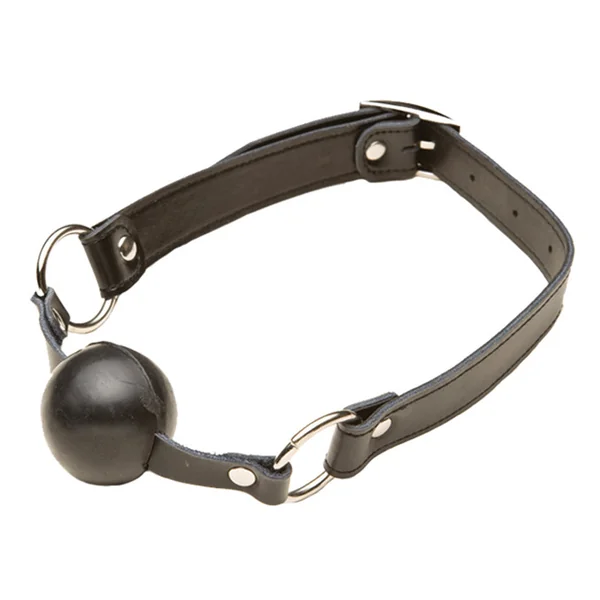 Love in Leather Solid Rubber Ball Gag With Faux Leather Strap
