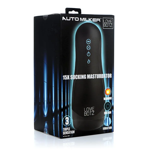 Lovebotz Auto Milker 15x Sucking Masturbator - Black