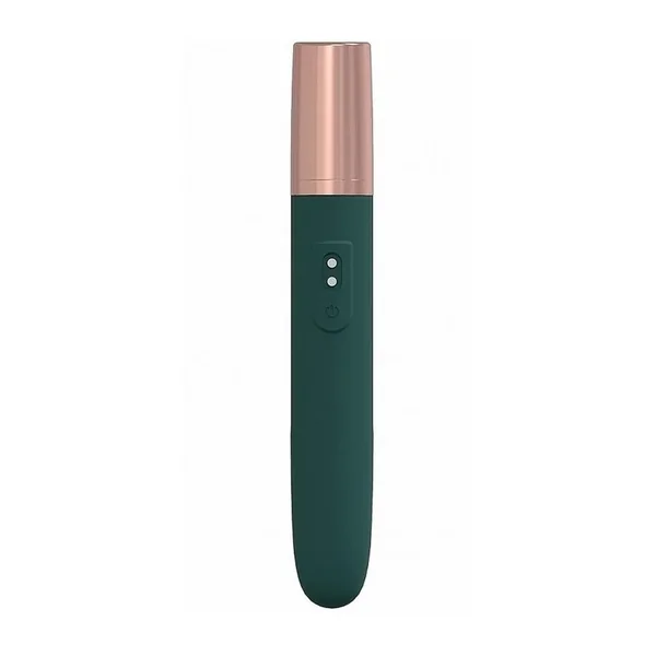 LoveLine The Traveler Rechargeable 10 Speed Travel Vibrator – Green – Holds Lubricant