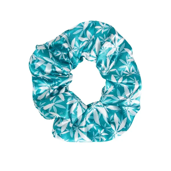 Lovely Rose Boutique – Marijuana Leaves Scrunchie – Blue