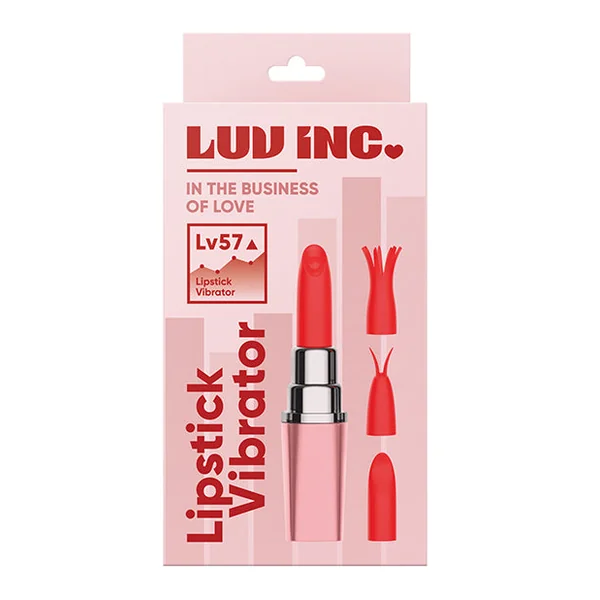 Luv Inc. Lipstick Vibrator W/3 Heads - Light Pink