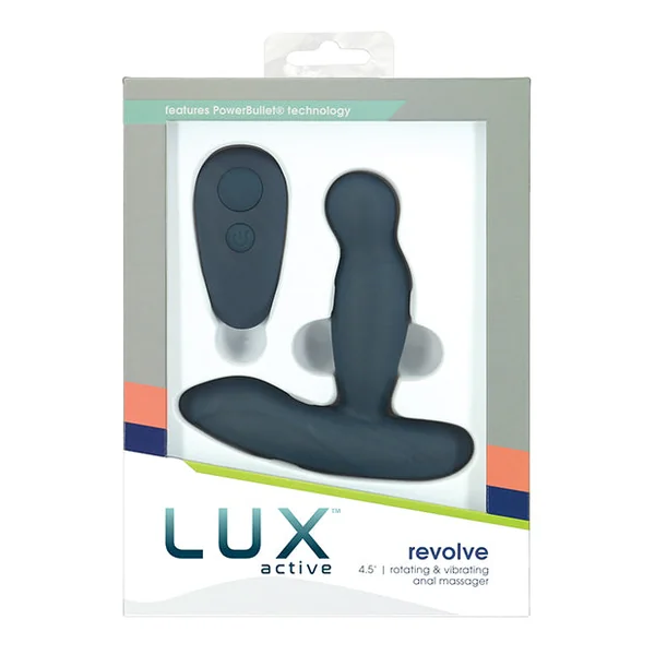 Lux Active Revolve 4.5" Rotating & Vibrating Anal Massager - Dark Blue