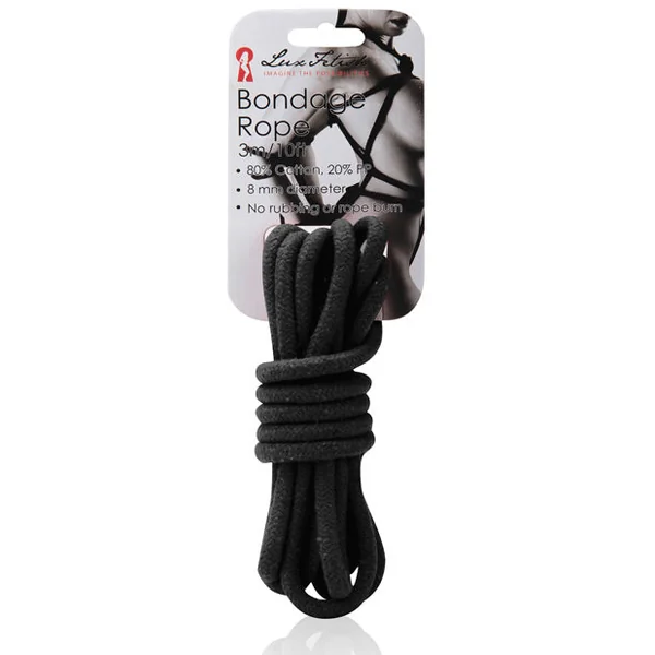 Lux Fetish Bondage Rope - 3 M Black
