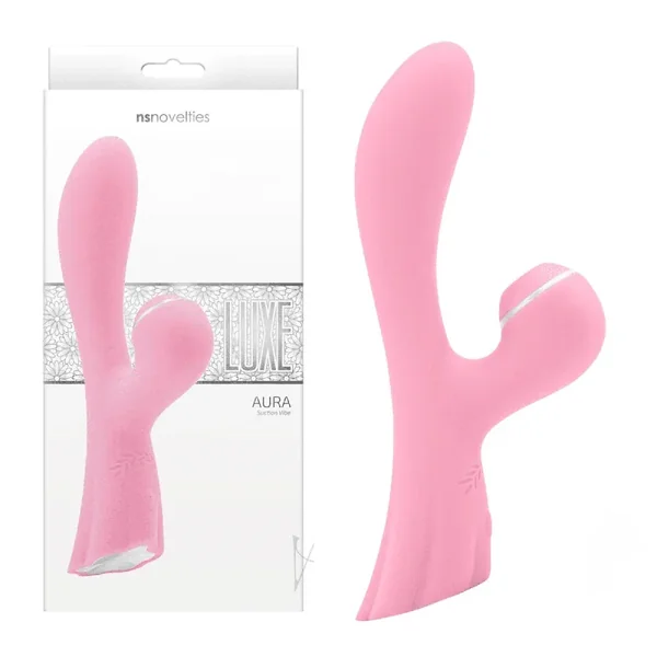 Luxe Aura Rechargeable Clitoral Sucking Rabbit Vibrator – Pink
