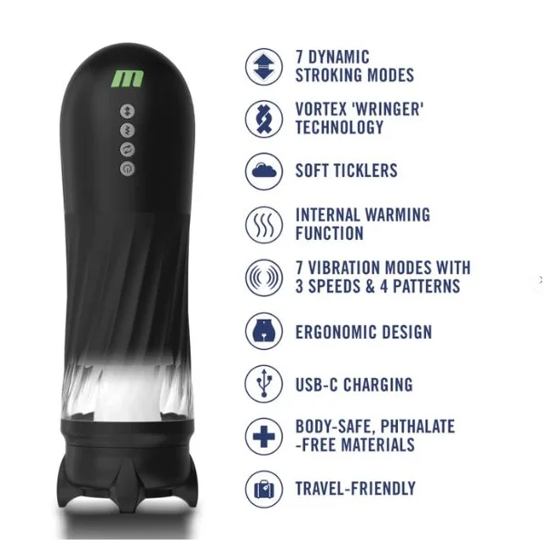 M FOR MEN DOME X VIBRATING MASTURBATOR BLACK