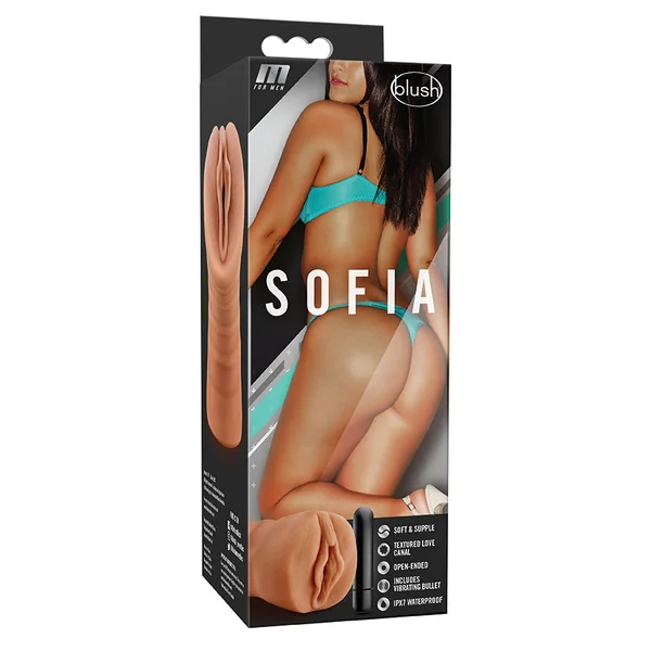 M for Men Sofia Realistic Mocha Vibrating Masturbator / Stroker