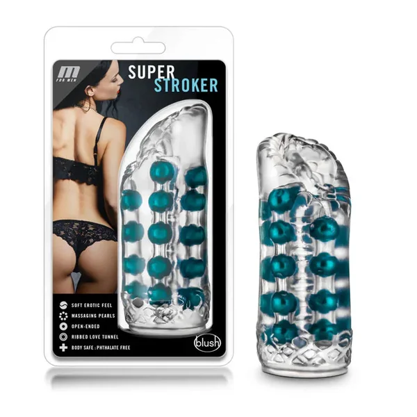 M for Men Super Stroker Clear Masturbator by Blush