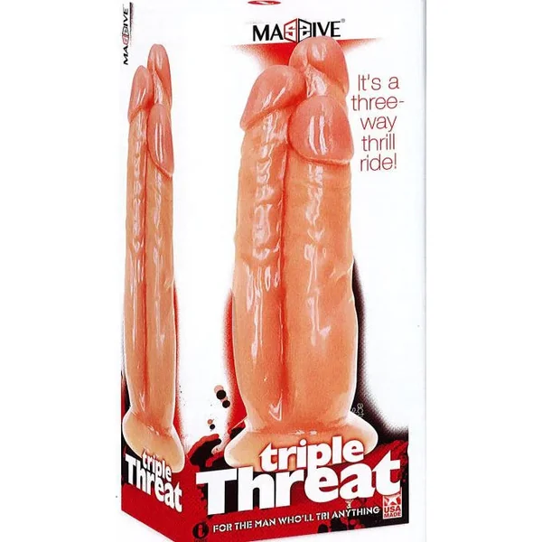 Massive Triple Threat Dildo 12" by Icon