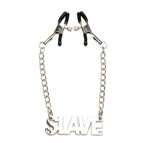 Master Series Enslaved Slave Chain Nipple Clamps – Silver