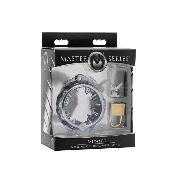 Master Series Impaler Locking Chastity Device Ring with Spikes- 2 Rows 1.75 Inch