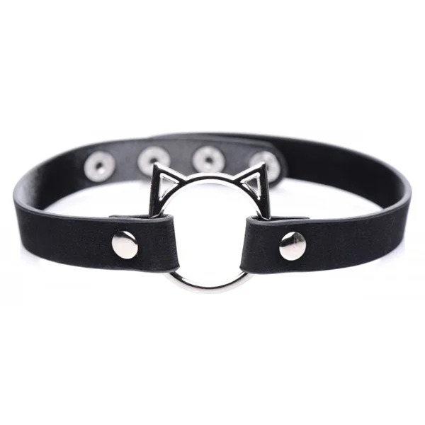MASTER SERIES KINKY KITTY RING SLIM CHOKER BLACK