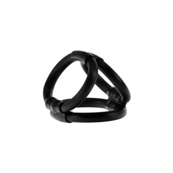 Me You Us Caged Up 3-Ring Cock Ring Cage, Black