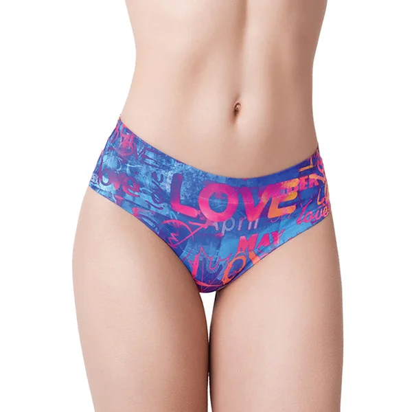 Mememe Love Graffiti Printed Thong