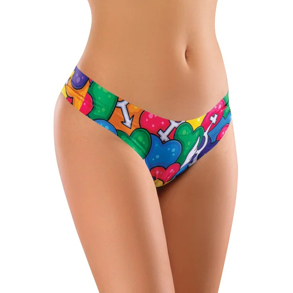 Mememe Pride Heart Printed Thong