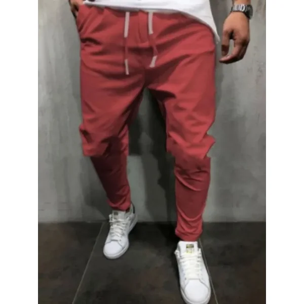 Men’s Plus Size Drawstring Cropped Slim Pants