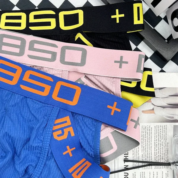 Men’s Sexy Hip-Lifting Triangle Briefs – Vertical Striped Cotton with Wide Elastic Waistband