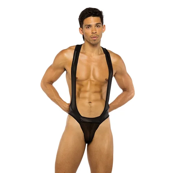 Men’s Wrestling Jockstrap Singlet – Black MD