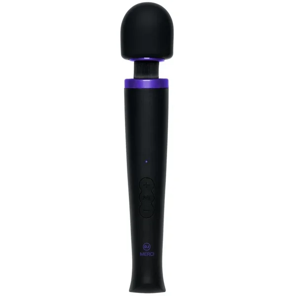 Merci Rechargeable Power Wand Silicone Wand Massager – Black