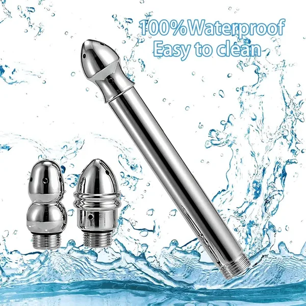 Metal Anal Douche Portable Showerhead Three Heads Enema Cleaner